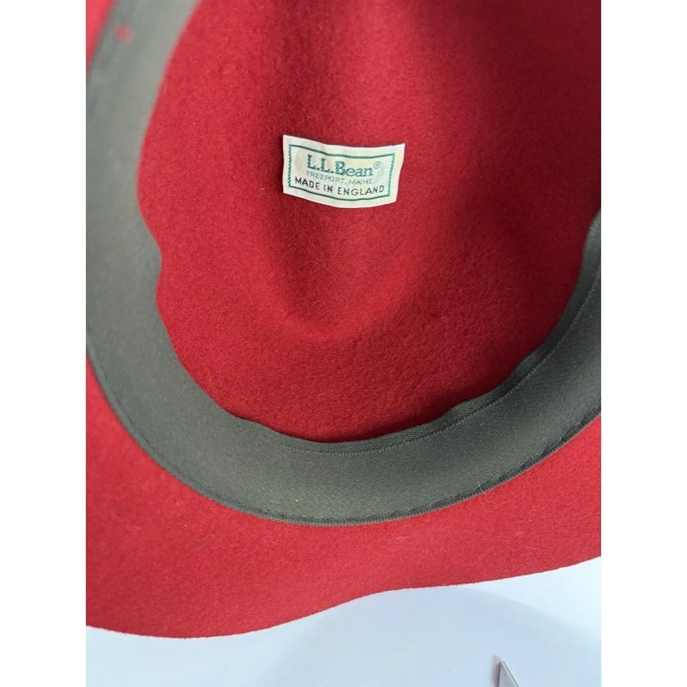 L.L Bean Wool Wide Brim Red Women's‎ Size Small Made In England Vintage